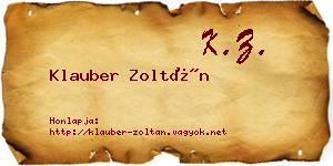 Klauber Zoltán névjegykártya