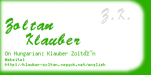 zoltan klauber business card